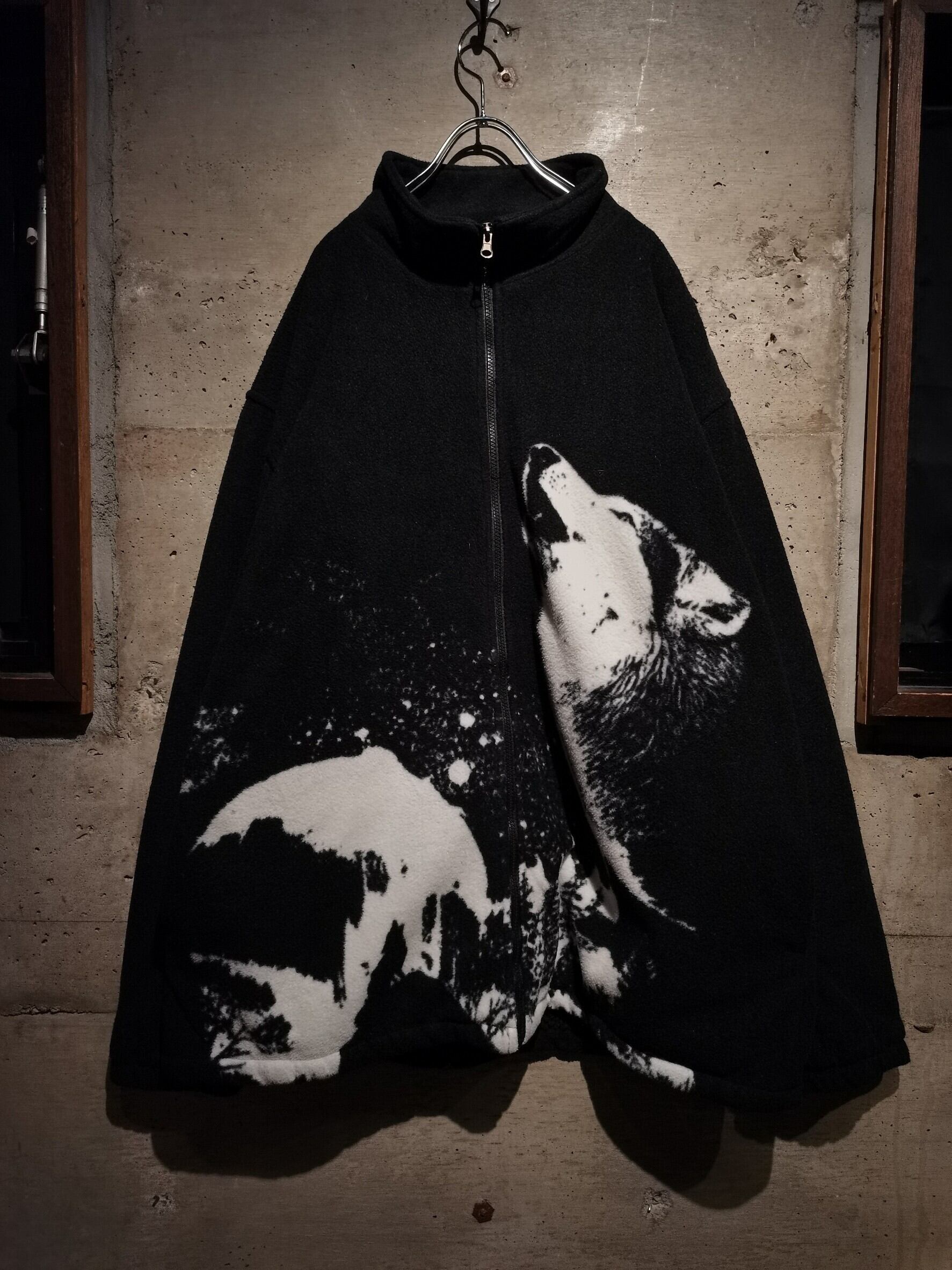 Caka】Special Wild Wolf Design Vintage Loose Fleece Jacket | Caka