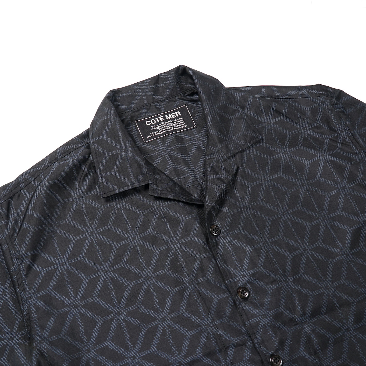 大島紬開襟シャツ KIMONO "Ohshima tsumugi" SHIRT