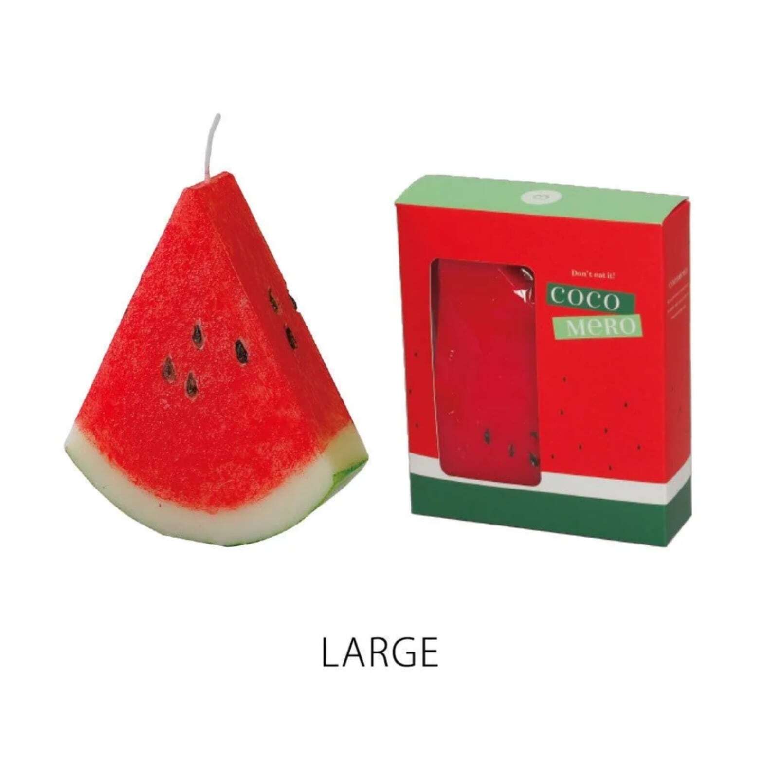 LARGEサイズ/キャンプとバーベキューで大活躍!虫除けスイカキャンドル♪Sサイズ2点セット