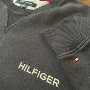 【TOMMY HILFIGER】刺繍 ワンポイントロゴ スウェット トレーナー L ネイビー トミーヒルフィガー US古着