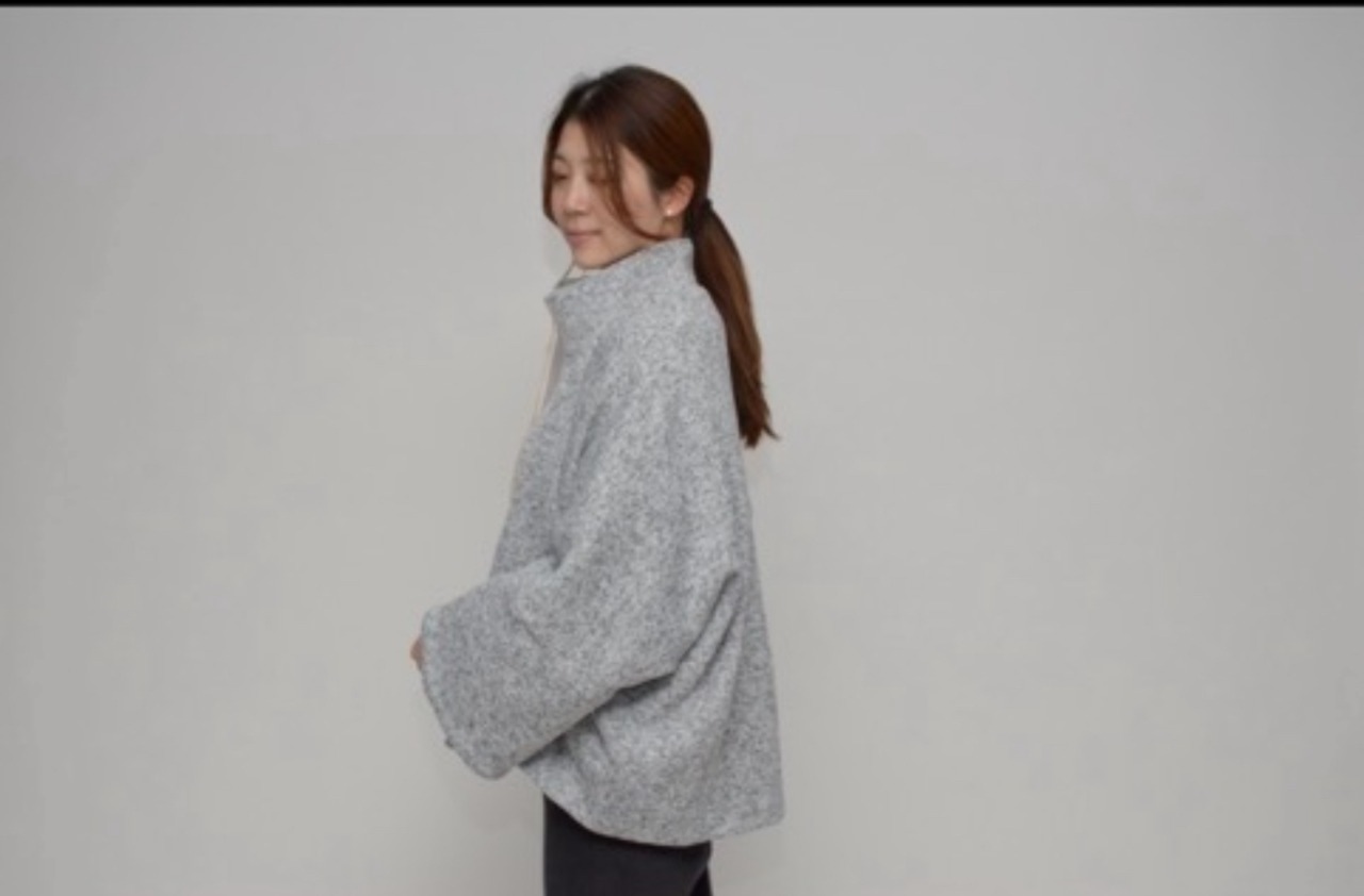 praia 裏起毛スタンドコートポンチョ　25135