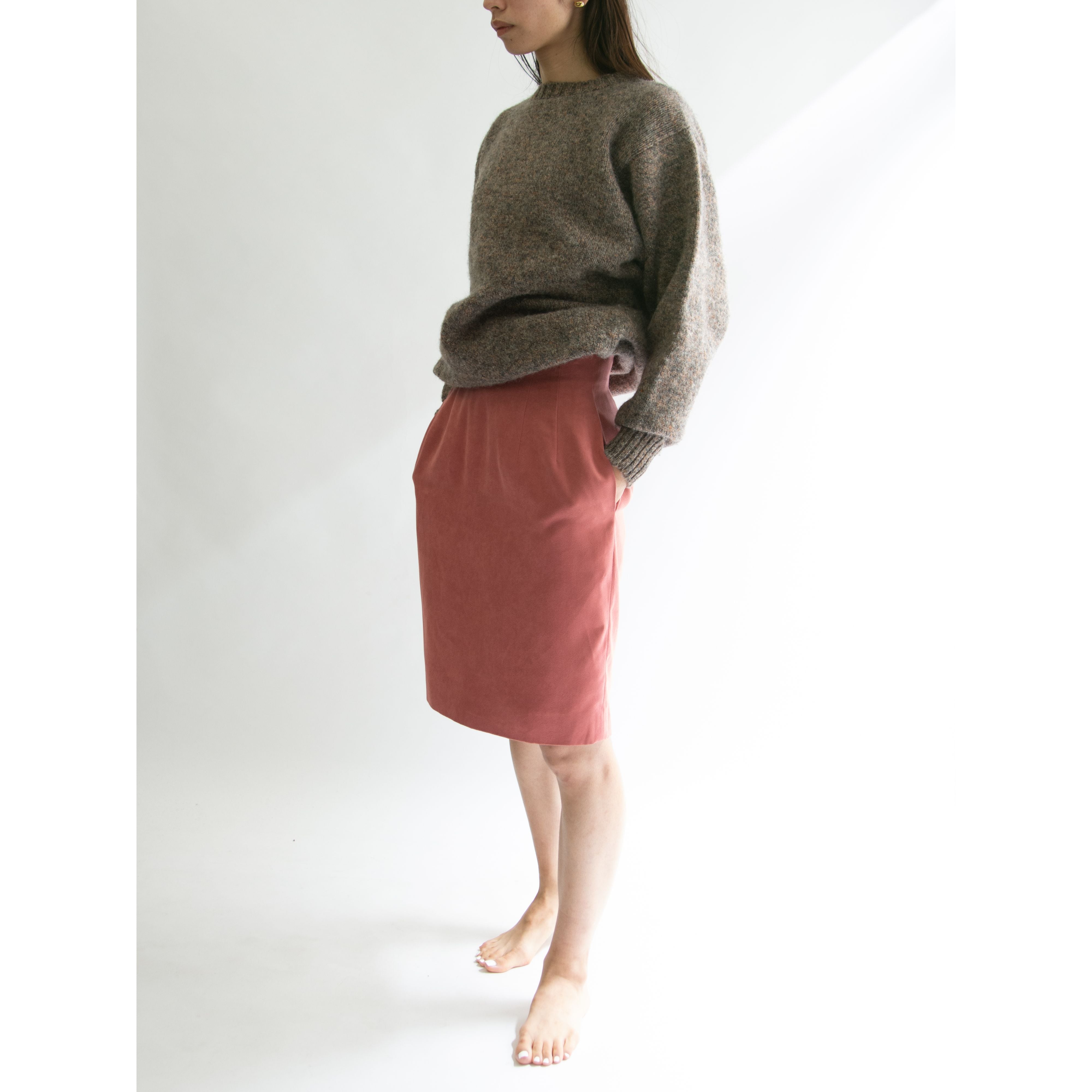 【Mademoiselle Dior】Made in Japan fake suede skirt(マドモアゼルディオール 日本製 フェイクスエードスカート)10d
