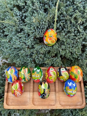 ペトリキウカ塗りのイースター・エッグ 7cm　ホメンコ作