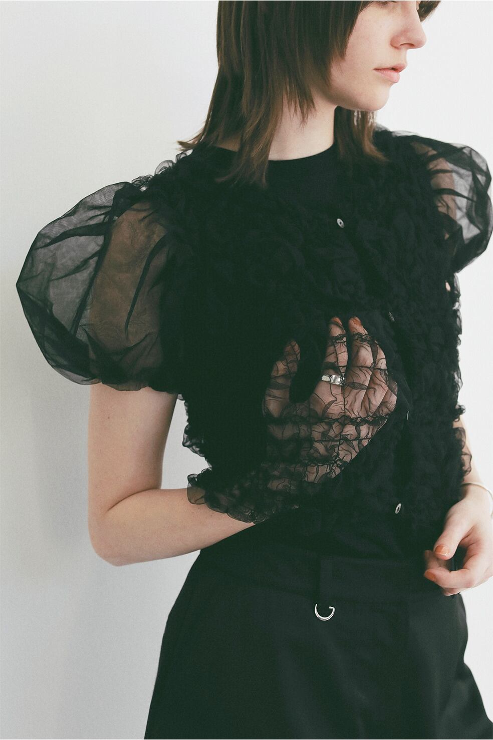 Tシャツ(半袖/袖なし) CLANE TULLE VEST LAYERED TOPS TULLE VEST LAYERED TOPS｜TOPS(トップス)｜CLANE OFFICIAL ONLINE STORE