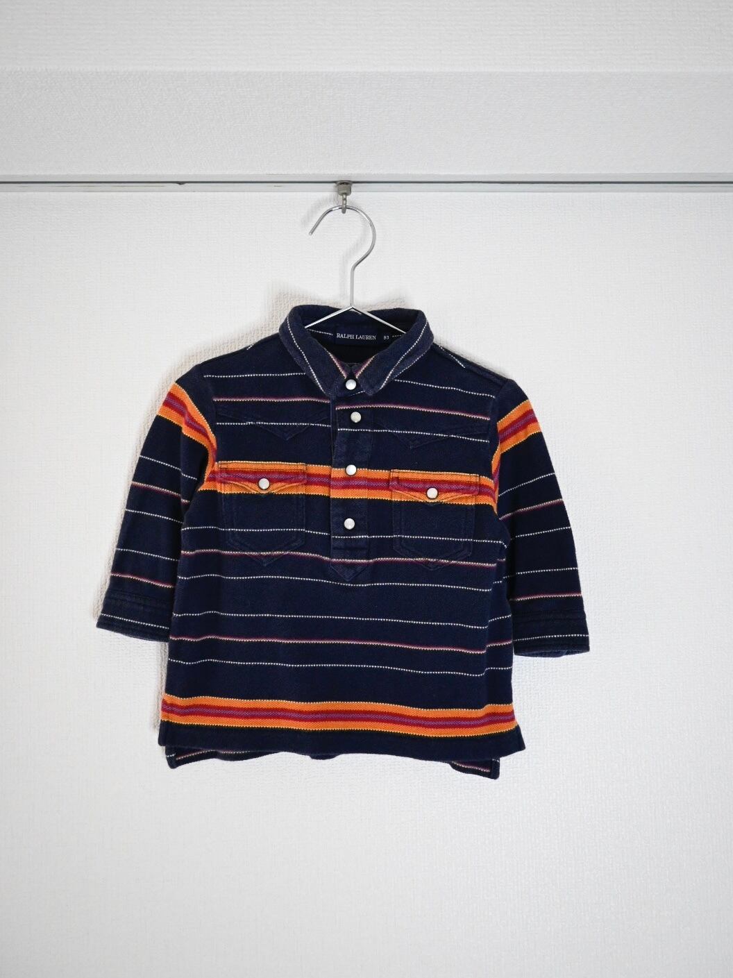 (KD332)80cm RALPH LAUREN seed stich border shirt