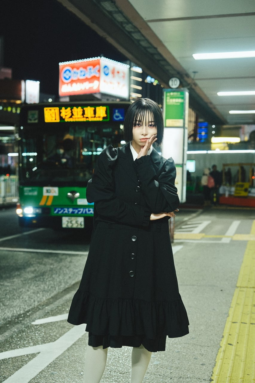 HEIHEI ナイロンフーディワンピース black