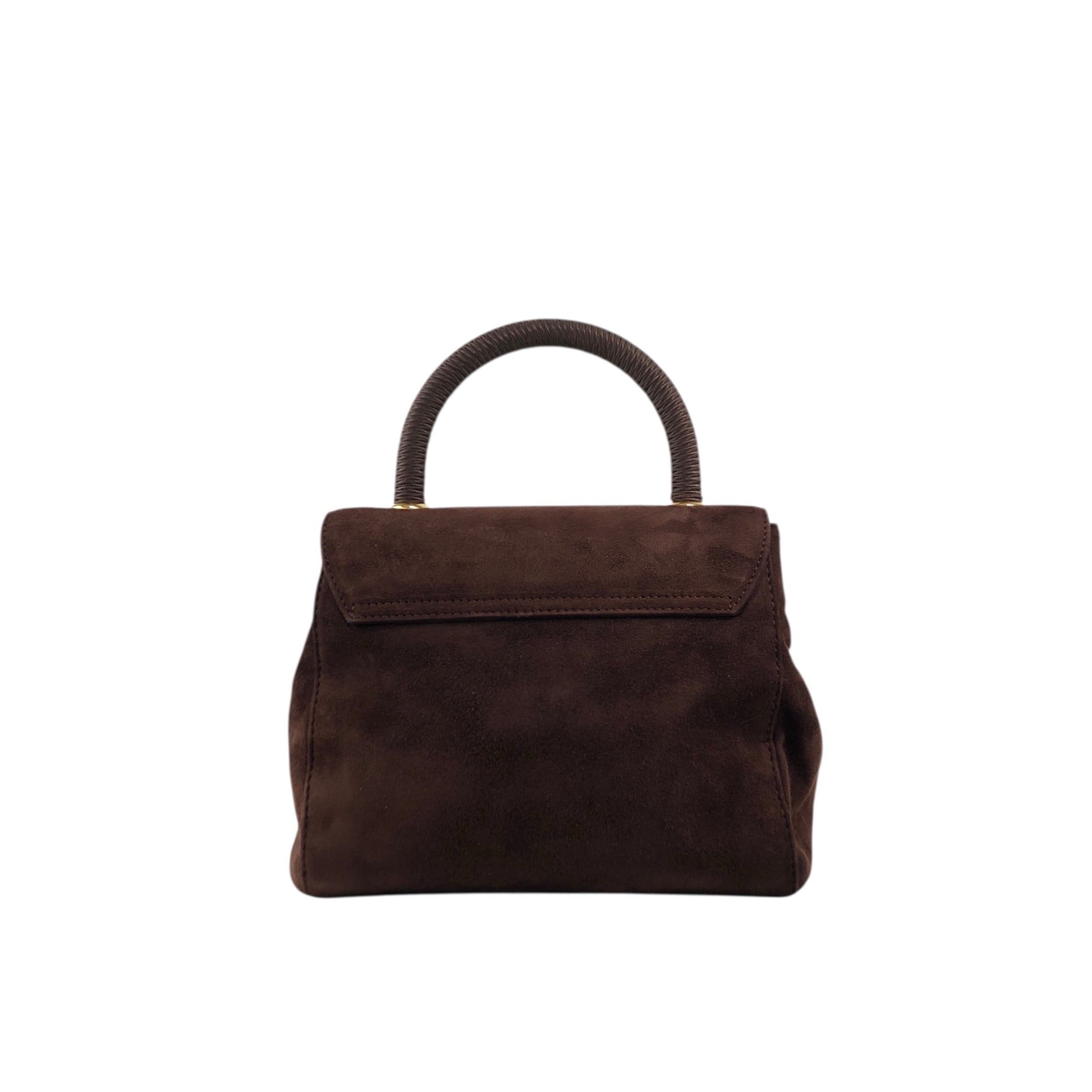 Prada プラダ スエード ハンドバッグ ライトブラウン ロゴ 型押し PRADA プラダ ハンドバッグ ブラウン ロゴ スエード vintage