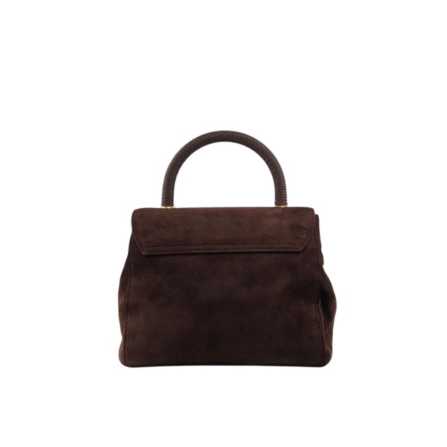 PRADA プラダ ハンドバッグ ブラウン ロゴ スエード vintage ヴィンテージ オールド 8st8tj