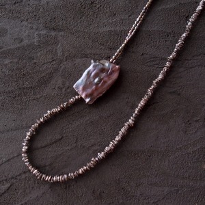 Black Pearl Asymmetry Necklace /ブラックパール アシンメトリーネックレス