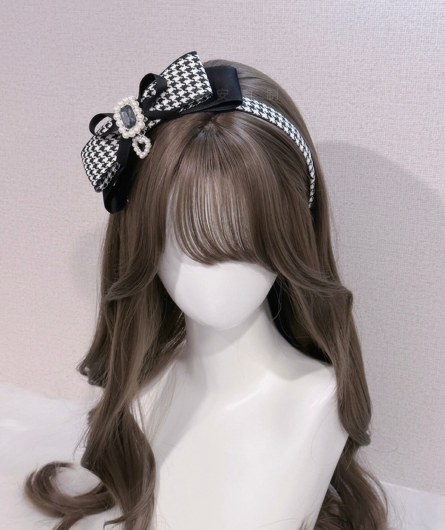 ヘアゴム　ベビーヘアクリップ　千鳥柄クロス１〜２ ヘアゴム ベビーヘアクリップ 千鳥柄クロス1〜2 ⓝⓔⓦ【ハート