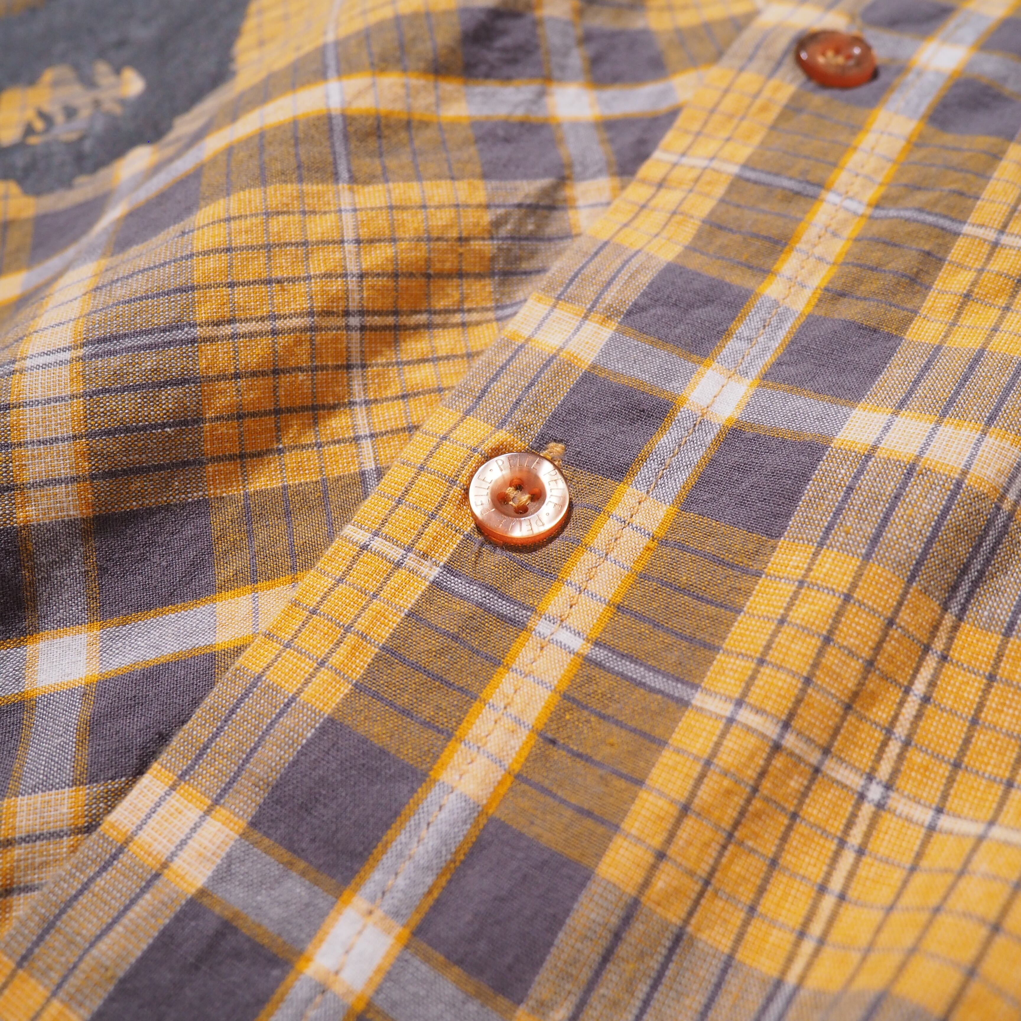 1990s " PELLE PELLE " Asymmetrical × Girl printed Vintage loose Check shirt