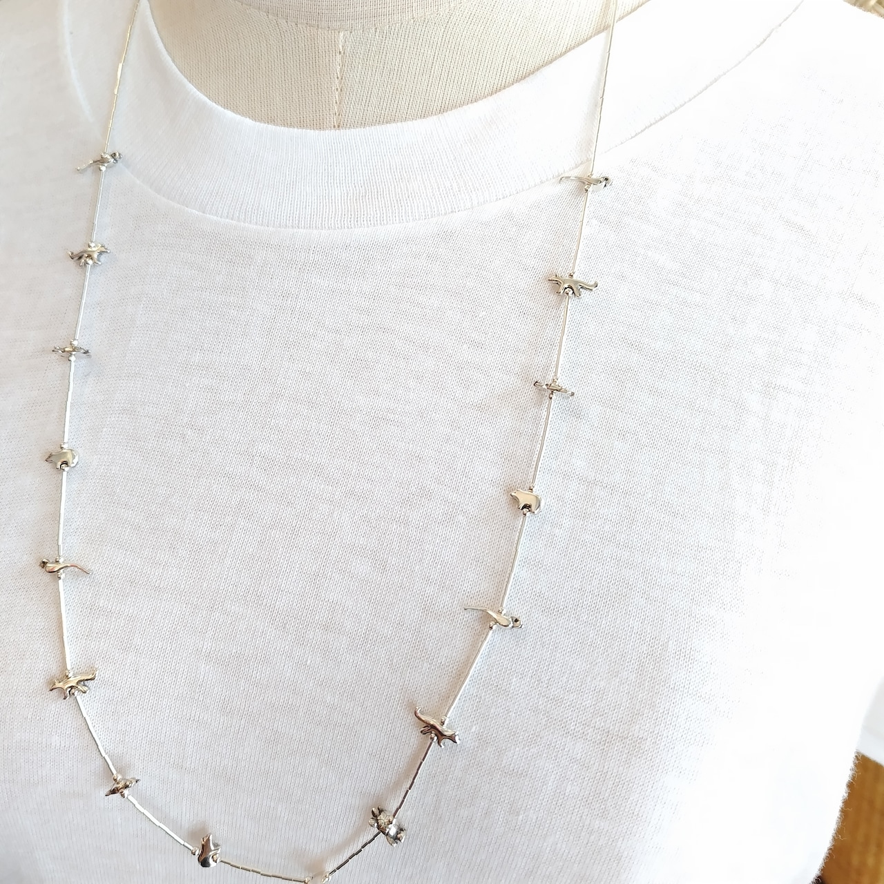 70cm ナバホ シルバー フェティッシュネックレス インディアン 