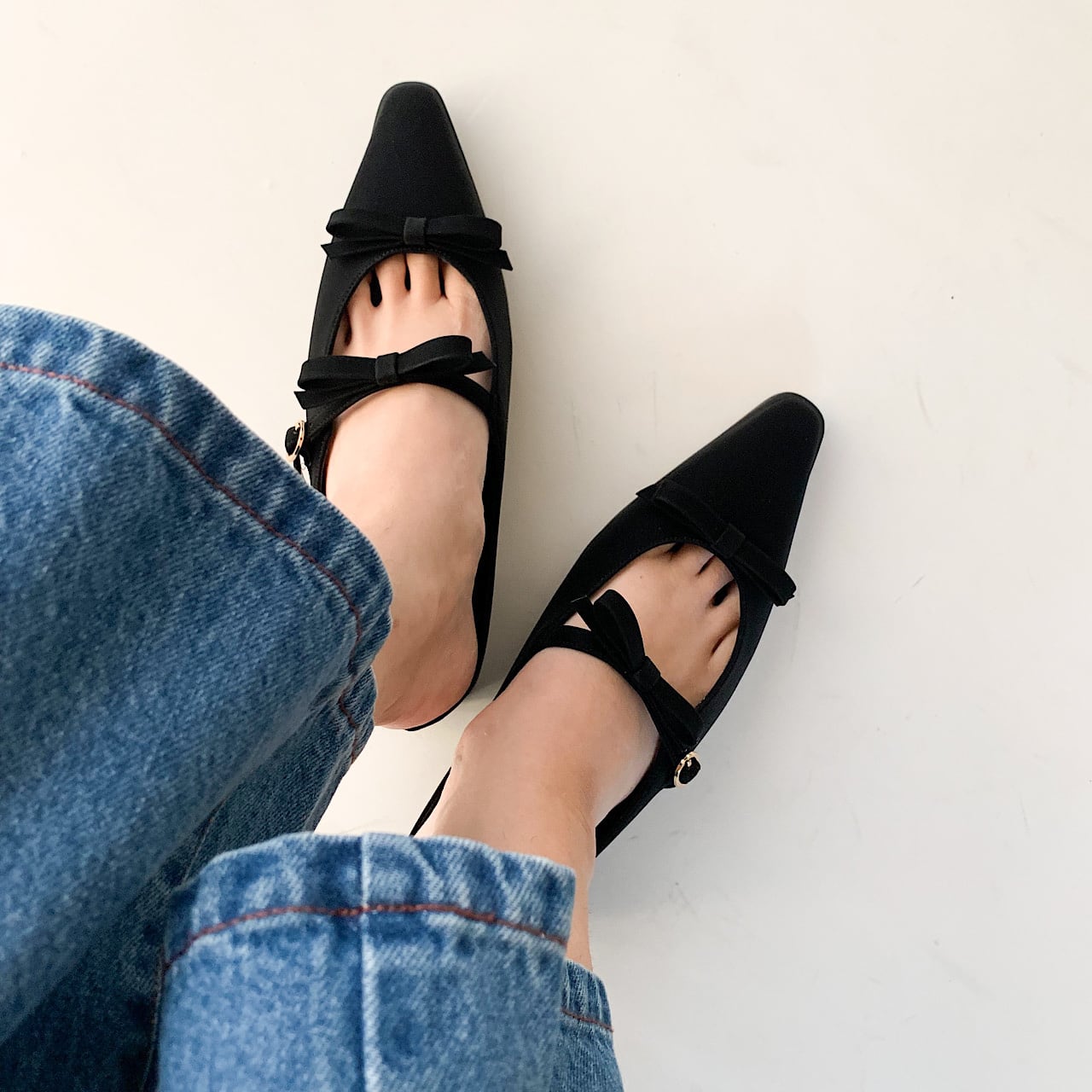 ダブルリボンミュール