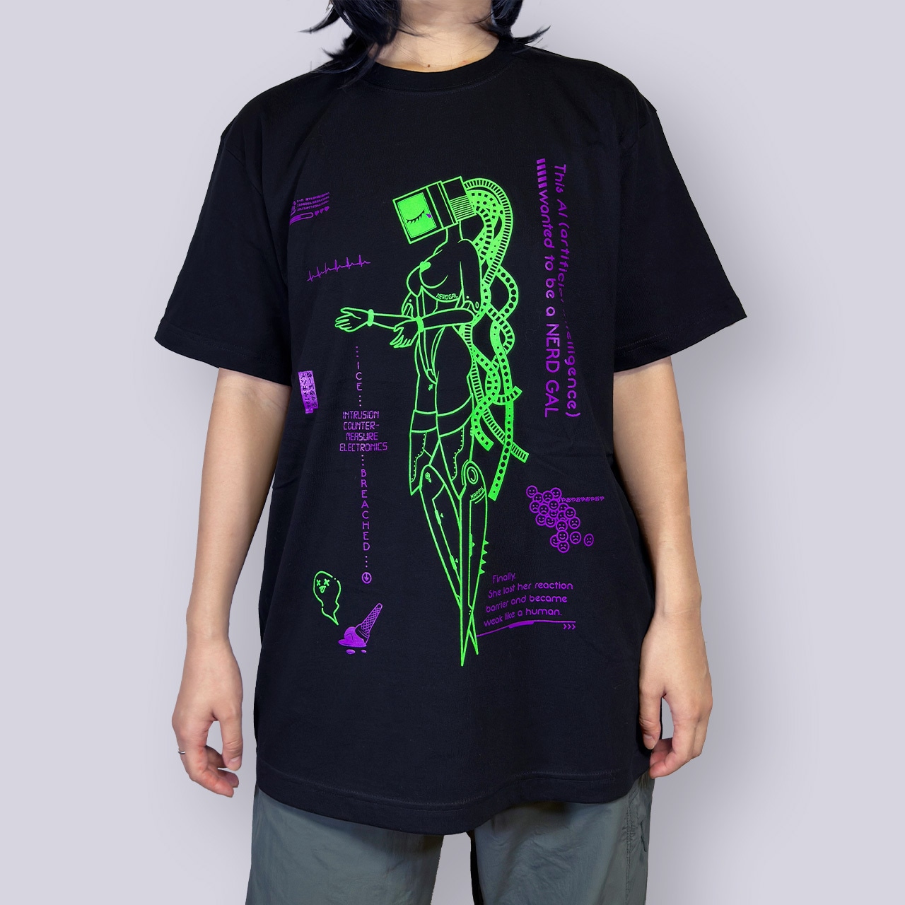 AI girl｜Tシャツ-黒