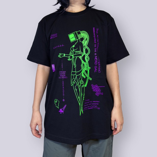 AI girl｜Tシャツ-黒