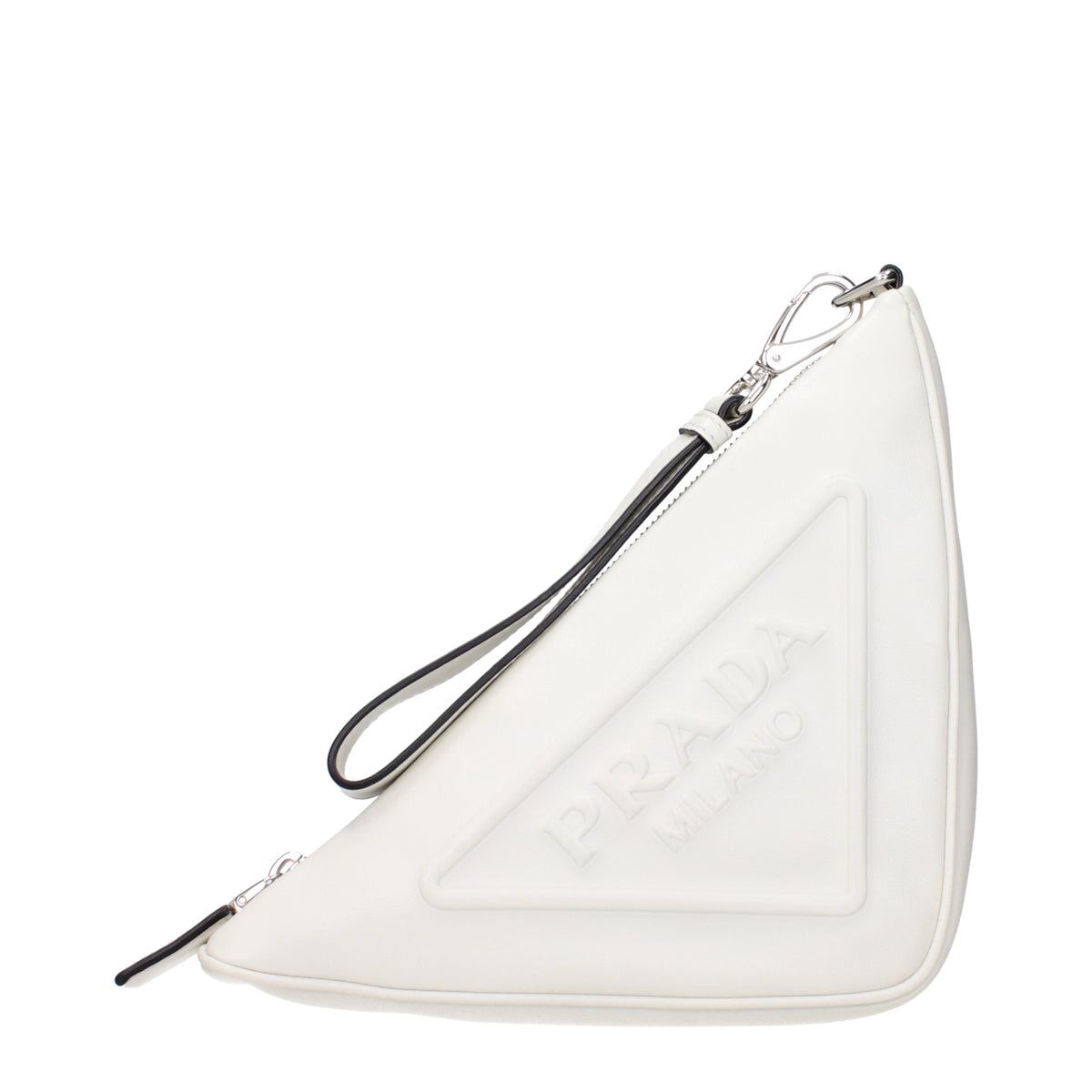 【新品】PRADA プラダ レディース クラッチバッグ レザー ホワイト 1NE0392BYAF0009