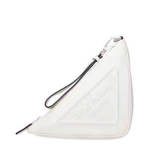 【新品】PRADA プラダ レディース クラッチバッグ レザー ホワイト 1NE0392BYAF0009