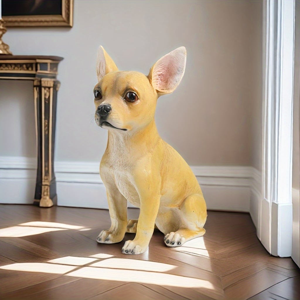 チワワ 置物 オブジェ お座り 犬 動物 屋内 屋外 庭 ベランダ