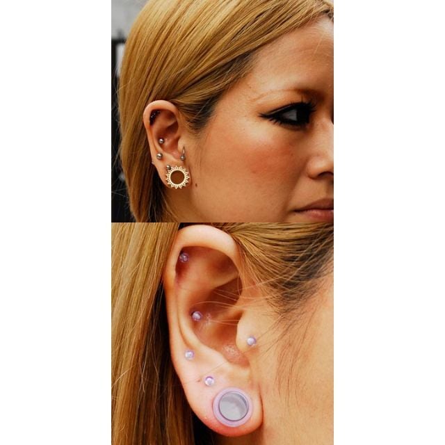 透明ピアス 16g ラブレットスタッド ピアス つけっぱなし ロブ