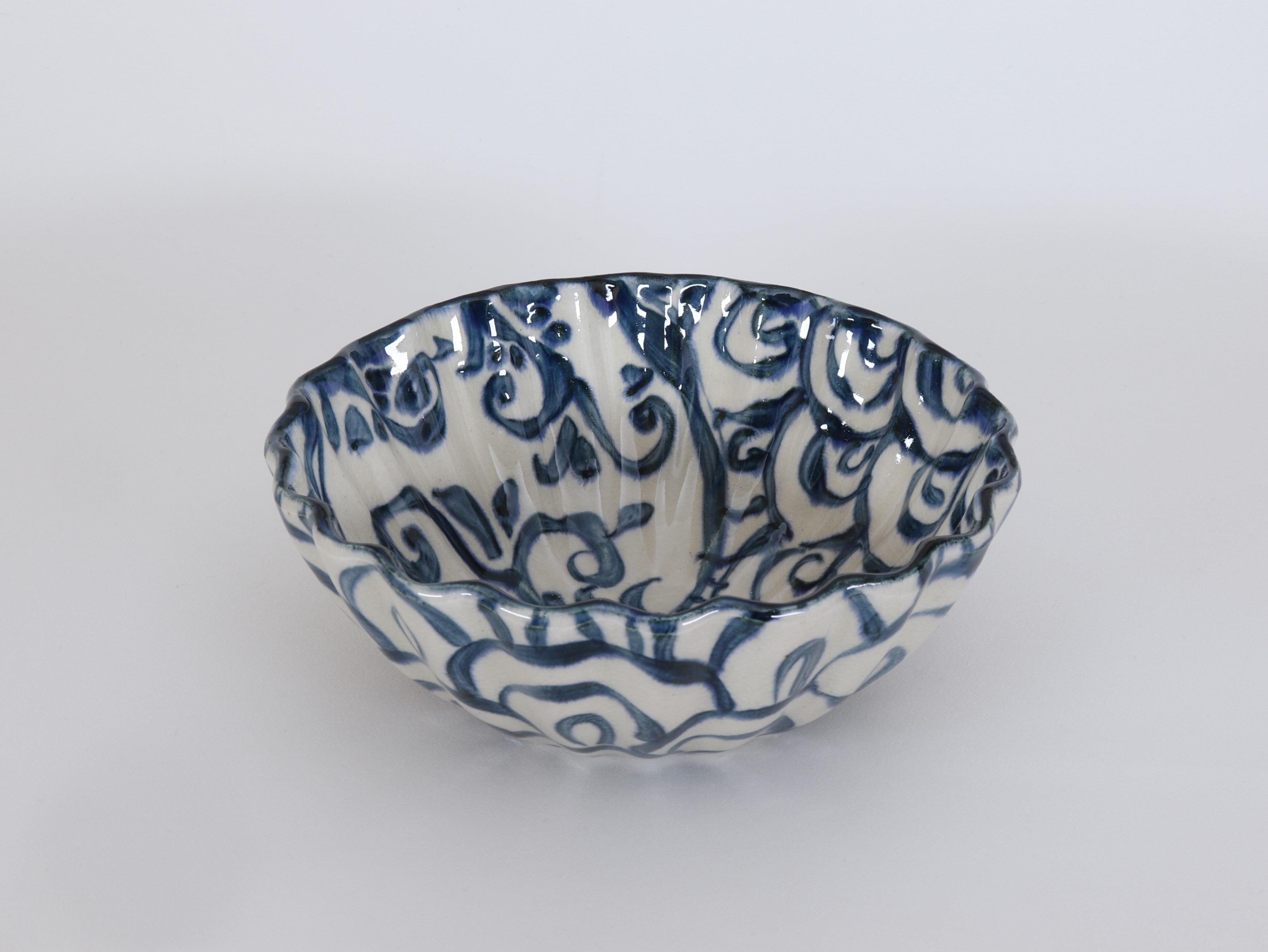 安南 菊型盛鉢 小 青海波【B級品 特価】