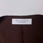 BEAUTY&YOUTH UNITEDARROWS ビューティーアンドユース ノースリーブ カットソー トップス ブラウン 薄手