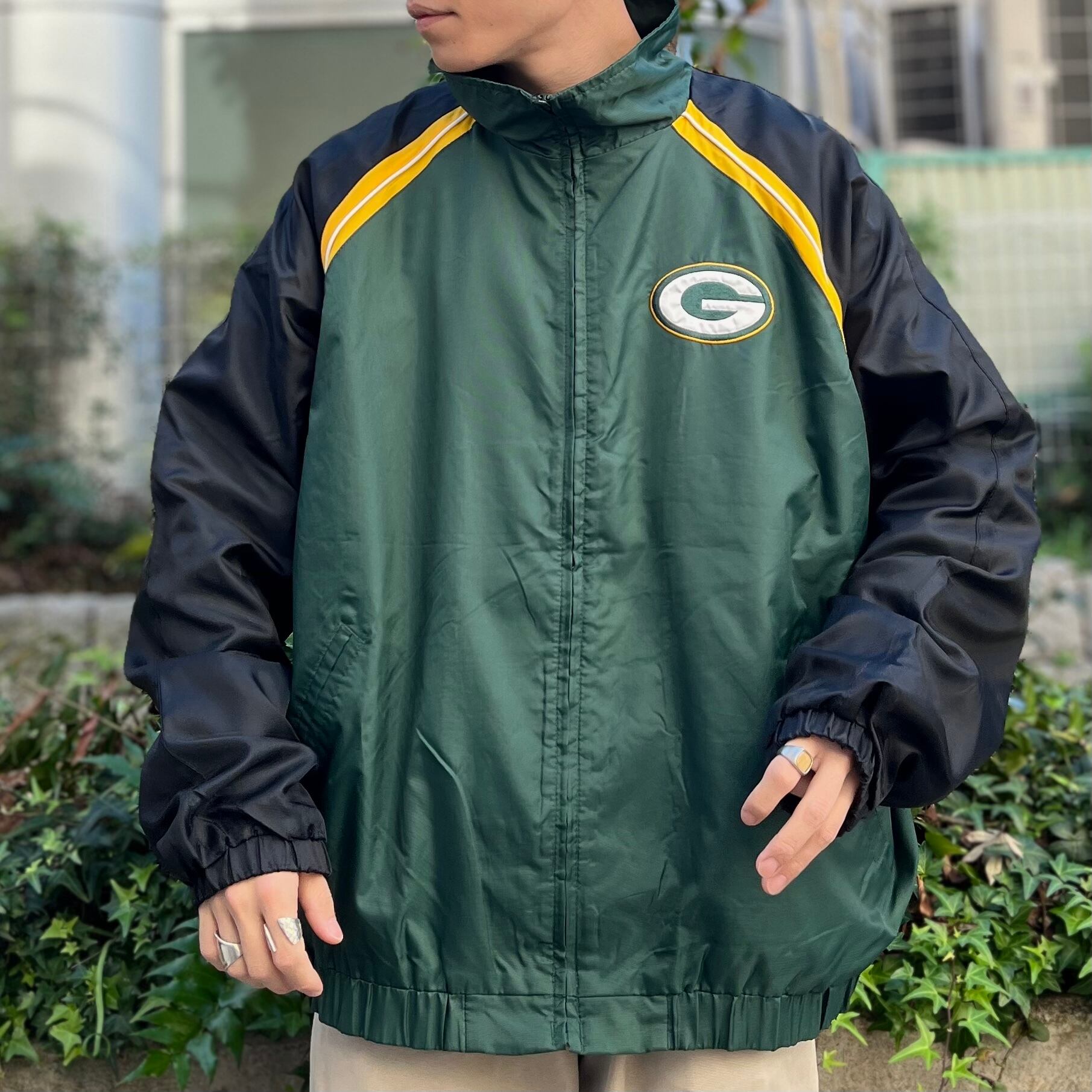 size:XL【 Packers 】パッカーズ ナイロンジャケット NFL 緑 古着 古着