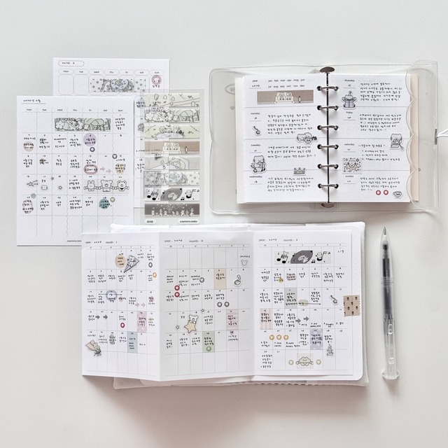 ★予約 papeterie.atelier 〔マスキングシールステッカー 꿈처럼〕