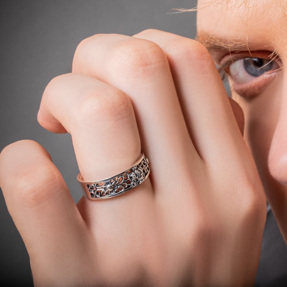 クラウンクロスリング シルバーリング AKR0017 Crown cross ring