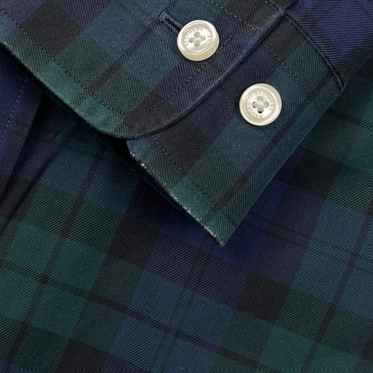 Brooks Brothers ブルックスブラザーズ REGENT NON-IRON チェック BD ボタンダウン 長袖シャツ XS/グリーン×ネイビー系 メンズ