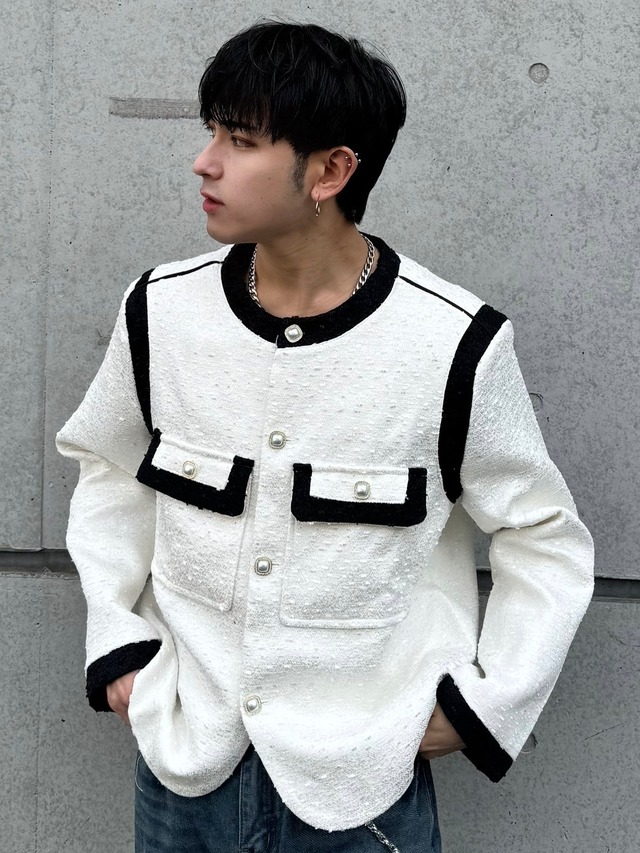 【ALUDE SELECT】simple monotone tweed