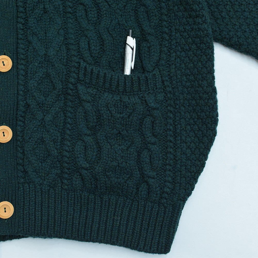 Unknown アラン模様 フィッシャーマンニット カーディガン