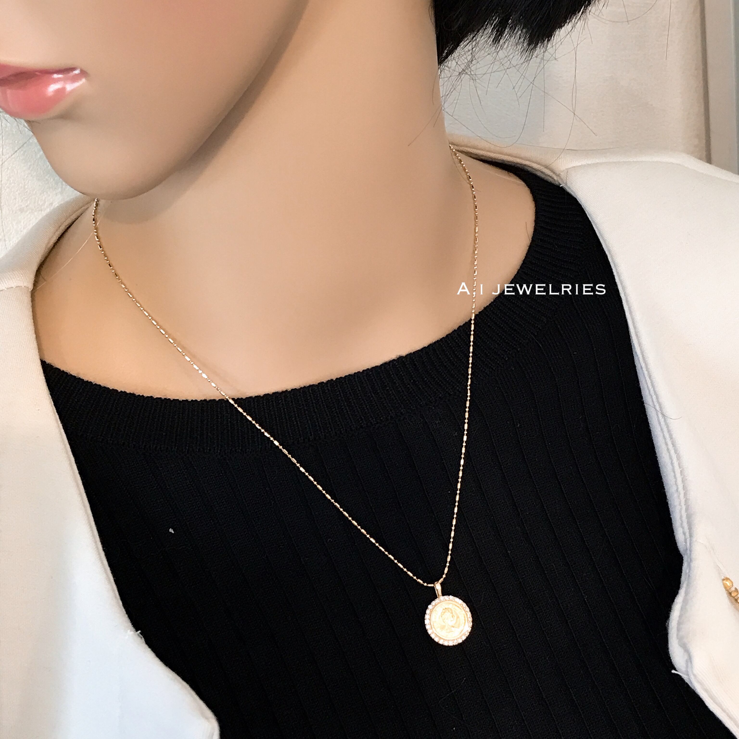 K18 18金 ミックスボール ネックレス チェーン 45センチ K18 Mix Ball Necklace Chain 45 Cm A I Jewelries エイアイジュエリーズ