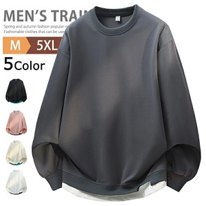 スウェットトレーナー プルオーバー メンズ 5色 M-5XL トップス ジャージ 上 長袖 無地 おしゃれ クルーネック カジュアル 26LT1119