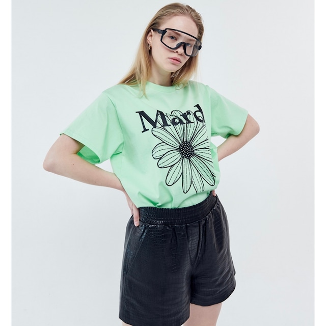 [MARDI MERCREDI] TSHIRT FLOWERMARDI_MINT BLACK 正規品  韓国 ブランド 韓国ファッション 韓国代行 Tシャツ