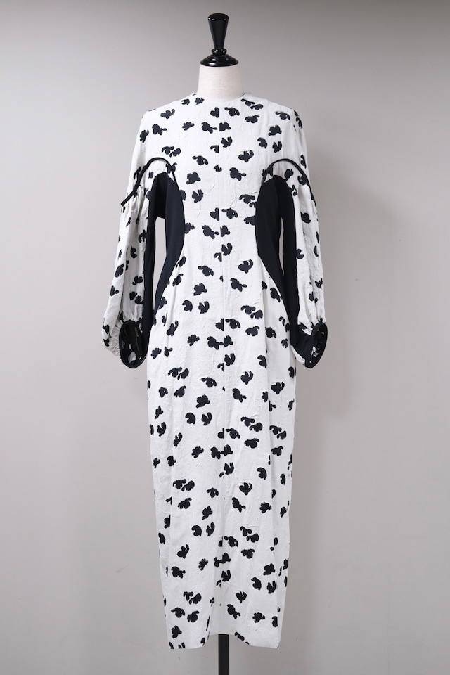 【Mame Kurogouchi】Double Layered Floral Jacquard Dress - ECRU -