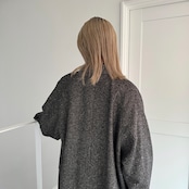 【受注予約:11月上旬入荷予定】Color nep mixed tweed long CO/charcoal gray