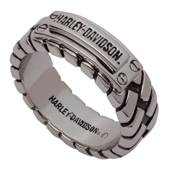 Harley-Davidson リングとブレスレットセット メンズ ハーレーダビッドソン®ロゴブレイデッドリング | ハーレー