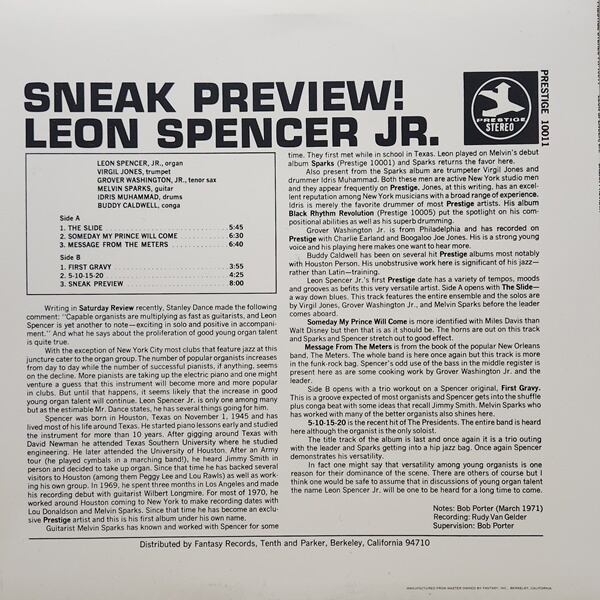 Leon Spencer, Jr. / Sneak Preview [PR 10011, P-10011] - 画像2