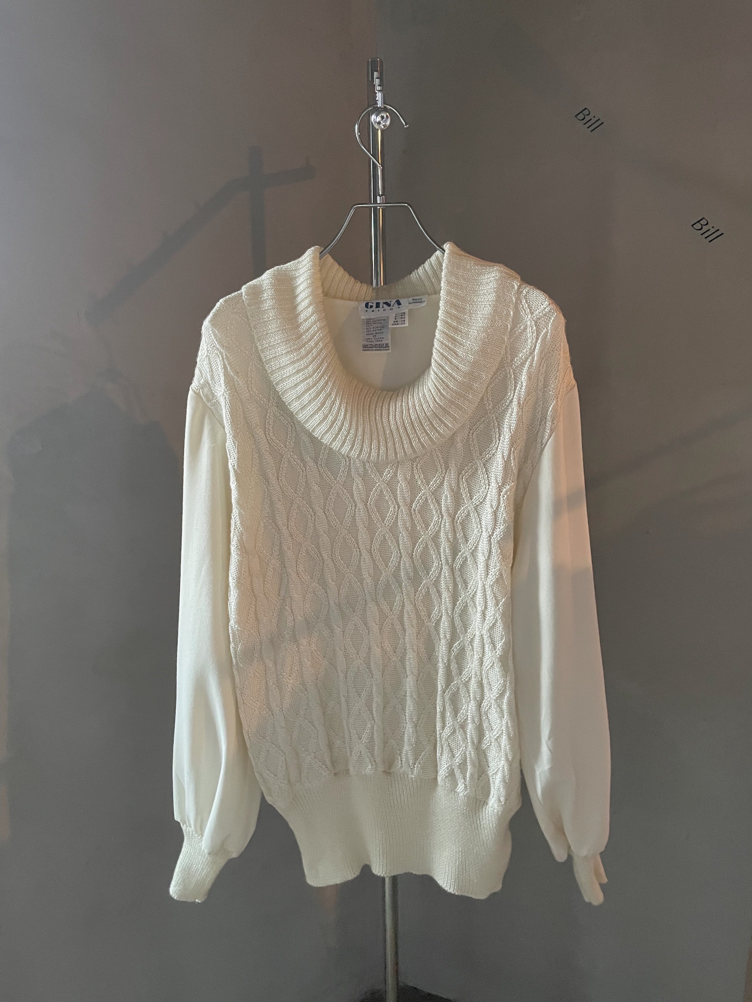 shiny white knit