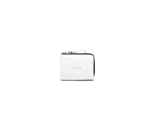 CRÈME M78  14044　ホワイト　コインケース付3つ折り財布　