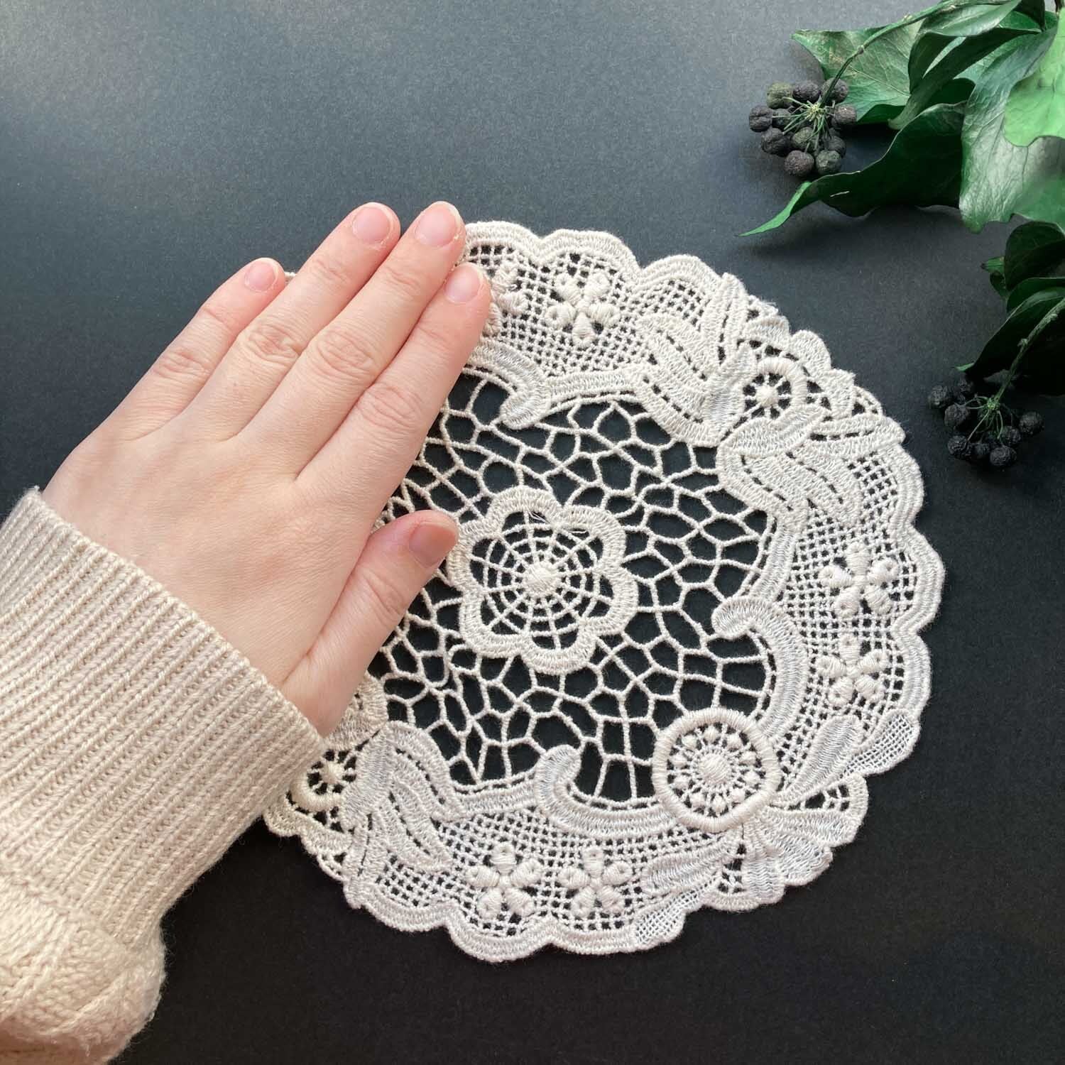 スカラップ縁の大きなモチーフレース | Dua-アクセサリーパーツショップ