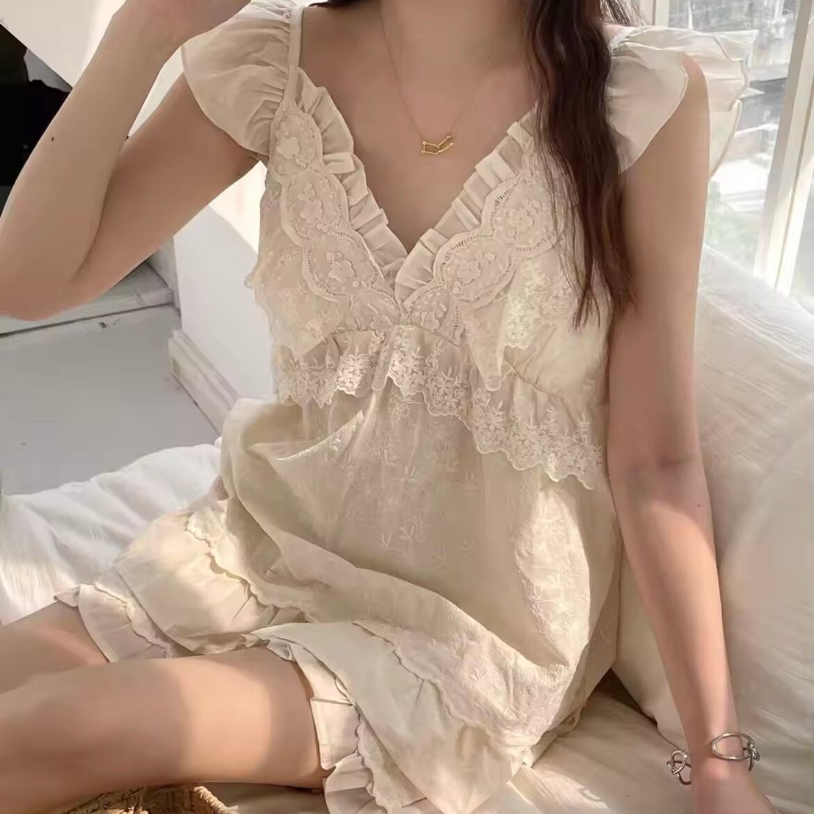 フリルレースロマンティックパジャマ