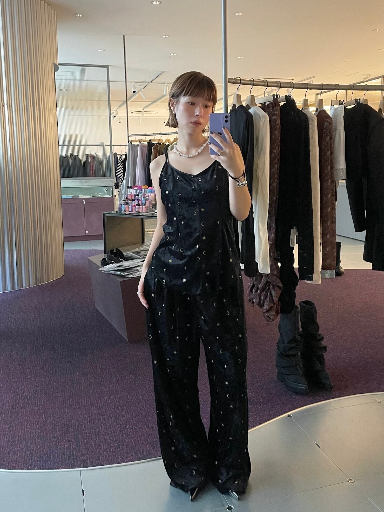 26SS】AKIKOAOKI アキコアオキ / レースタンクトップ / Back lace tank
