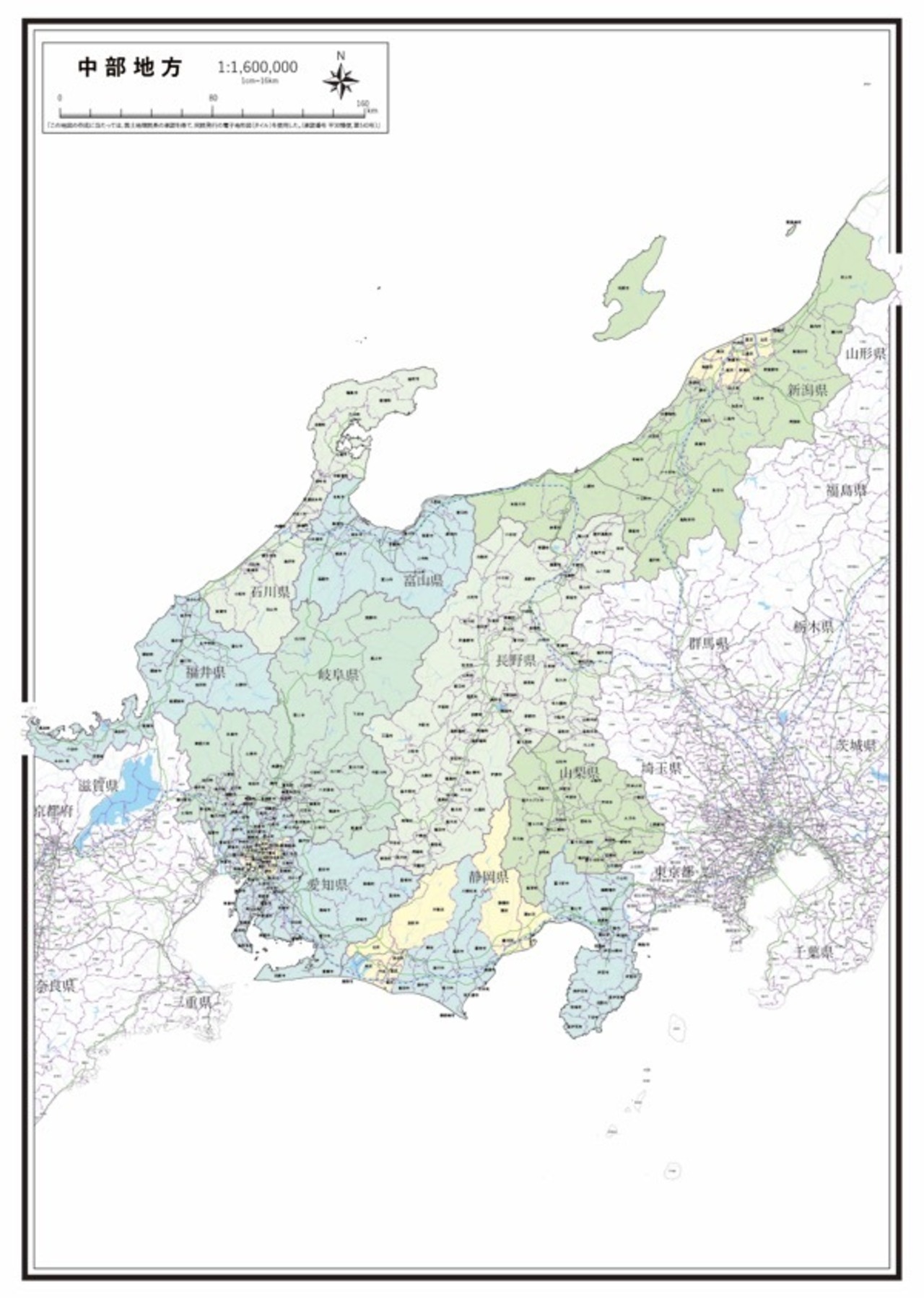 中部地方 楽地図 日本全国の白地図ショップ