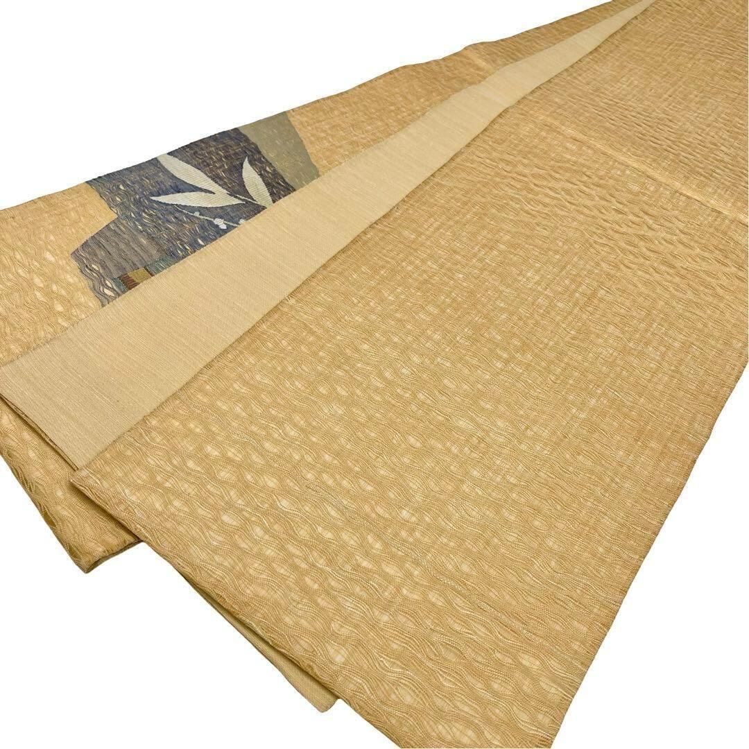 袋帯 すくい織 枝葉模様 玉蜀黍色 O-3645 袋帯 すくい織 枝葉模様 玉蜀黍色 O-3645