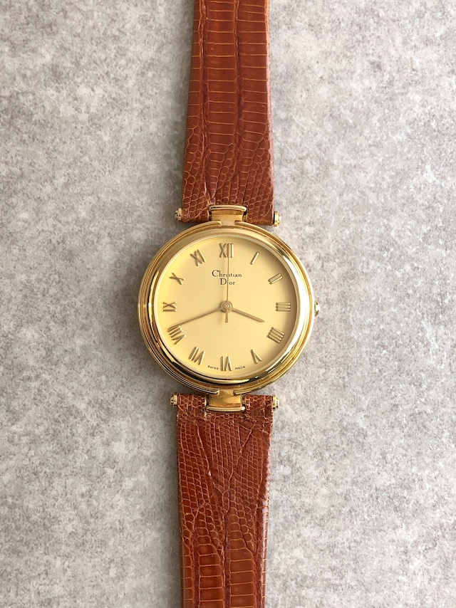 Christian Dior クリスチャン ディオール 腕時計 ゴールド ローマ リザードレザー 3006 vintage ヴィンテージ オールド kkbdfr