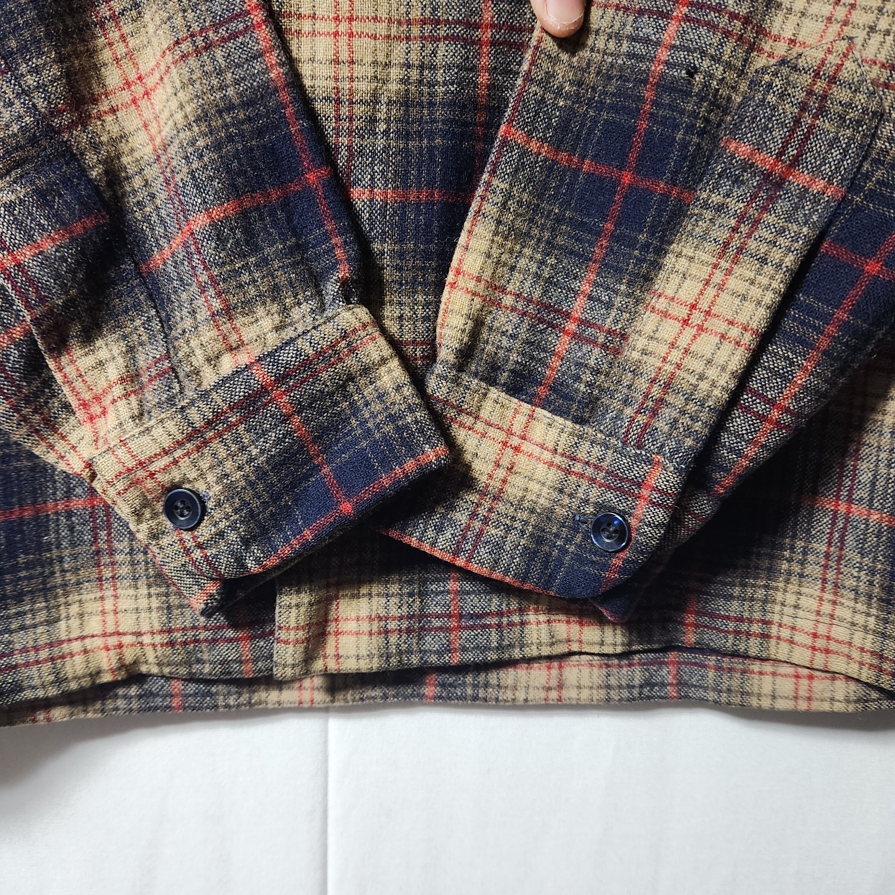 70s PENDLETON ボードシャツ ウールシャツ オンブレチェック ブラウン