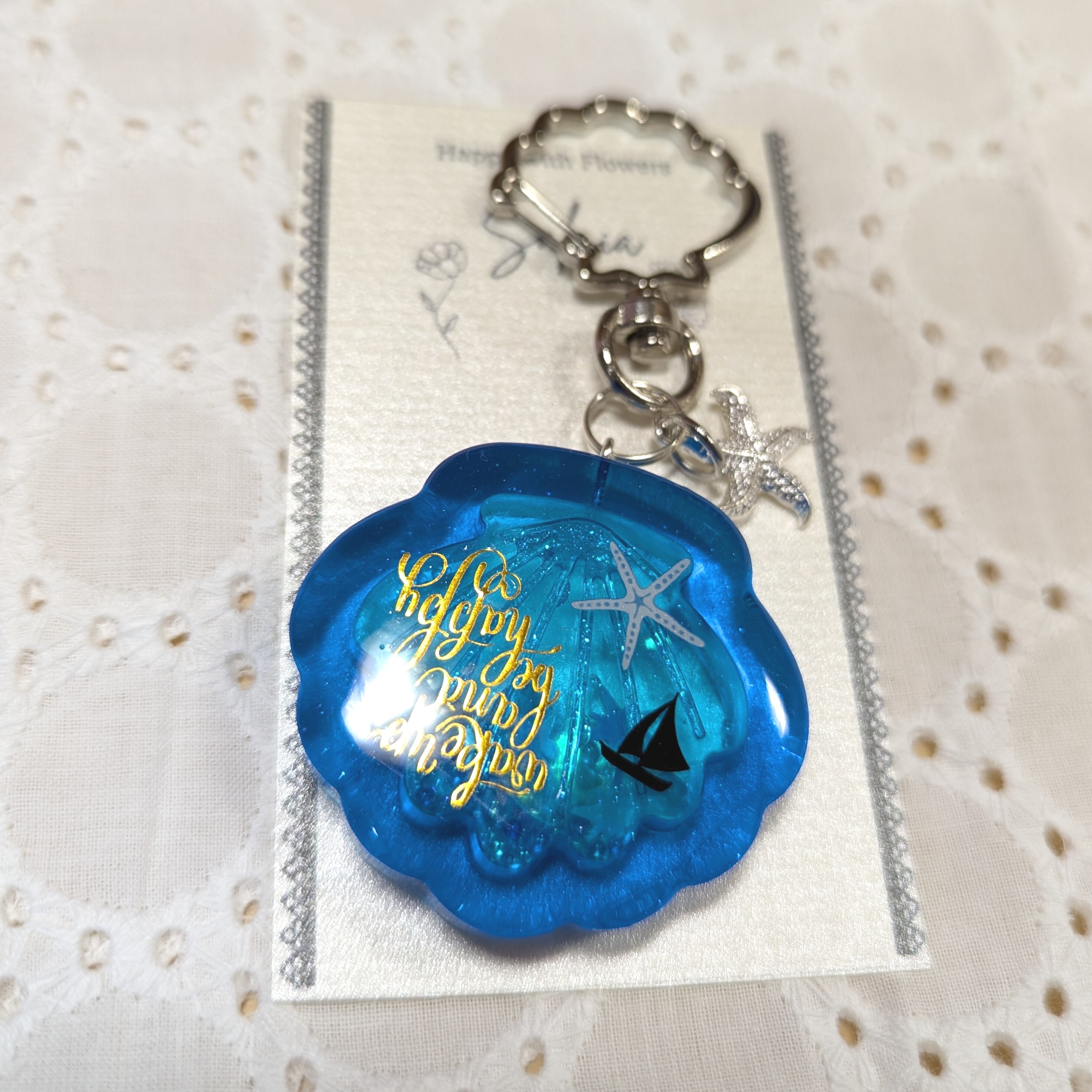 ホタテ(海イメージモチーフ)シャカシャカキーホルダー | Salvia