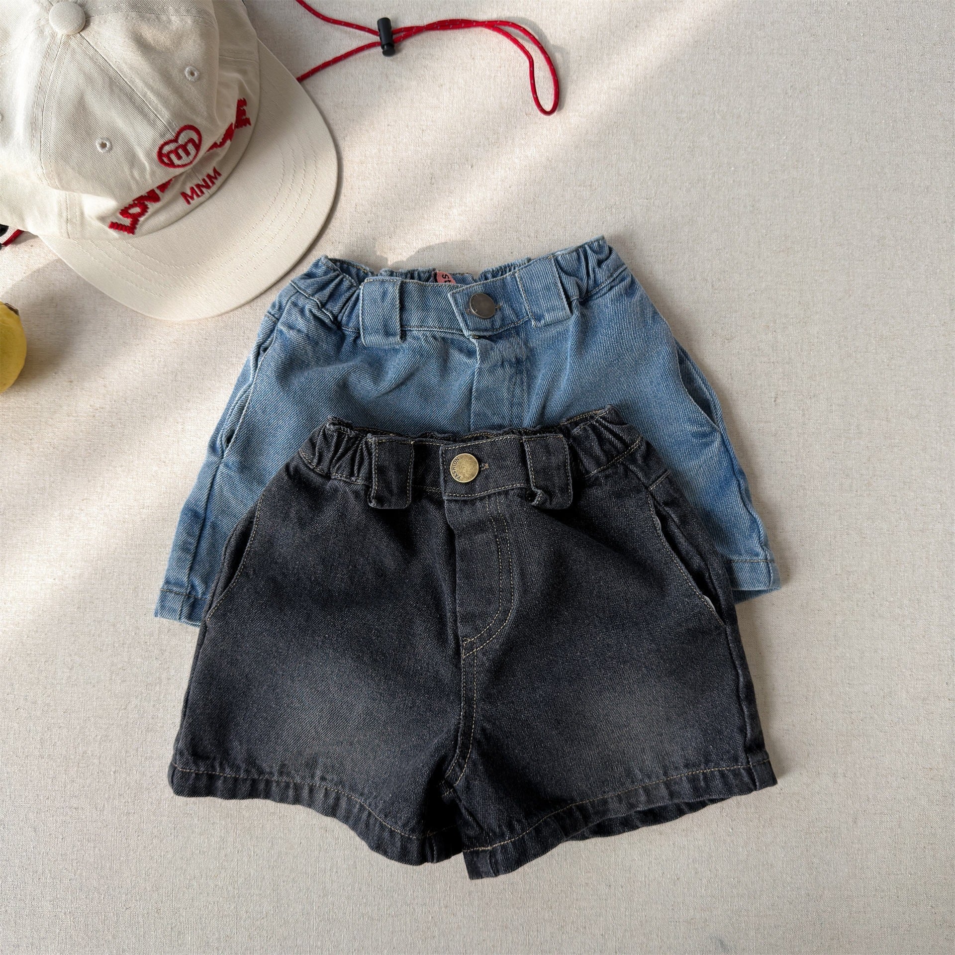 デニムショートパンツ（ブルー／ブラック）ADBB 2026夏｜80-130cm