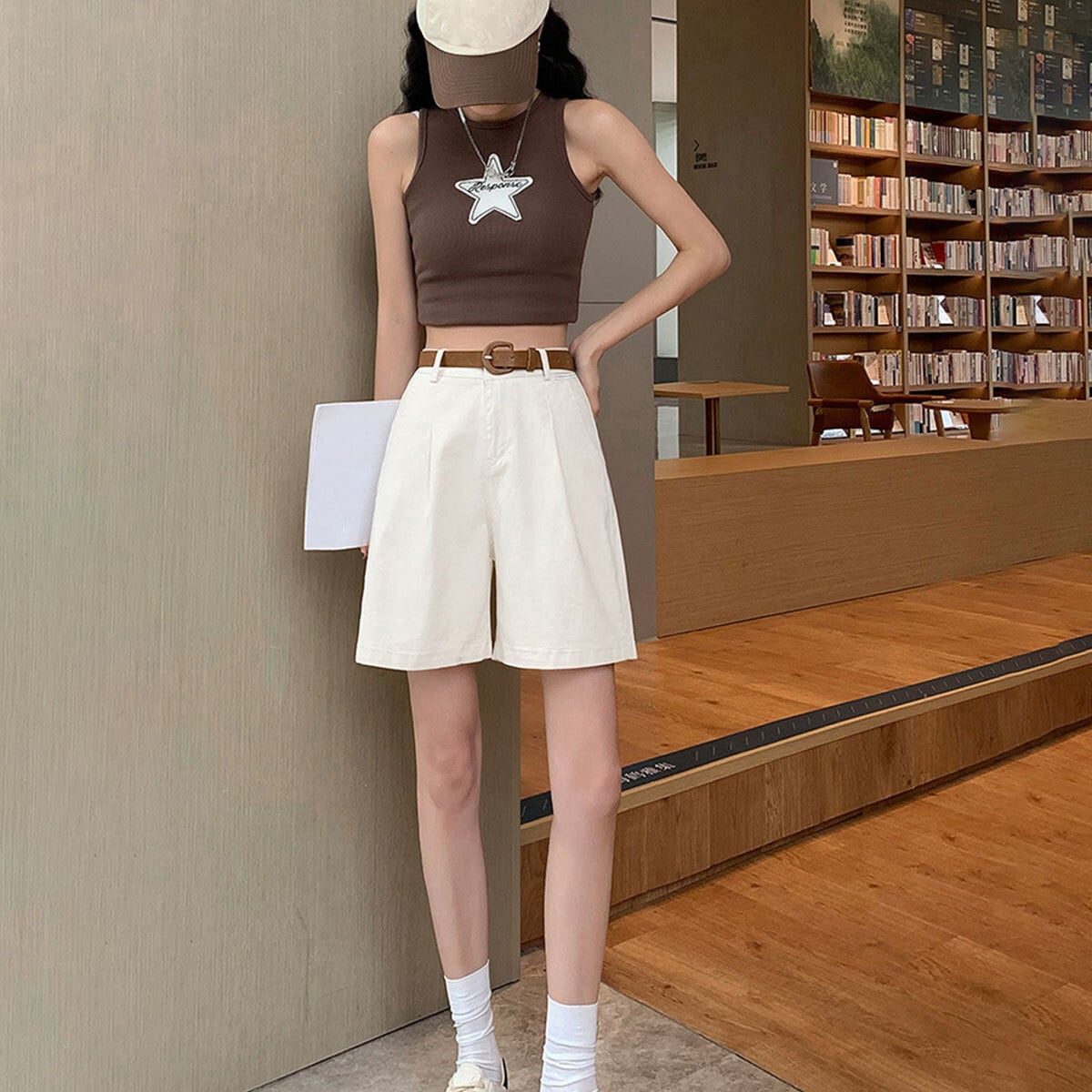 ショートパンツ タック入り レディース 春夏 通勤 ビジネス オフィス